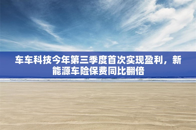 车车科技今年第三季度首次实现盈利，新能源车险保费同比翻倍