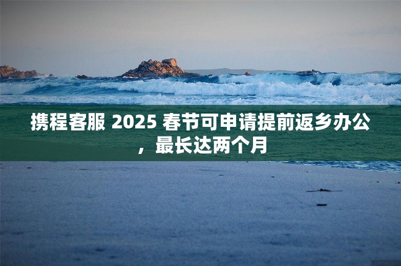 携程客服 2025 春节可申请提前返乡办公，最长达两个月