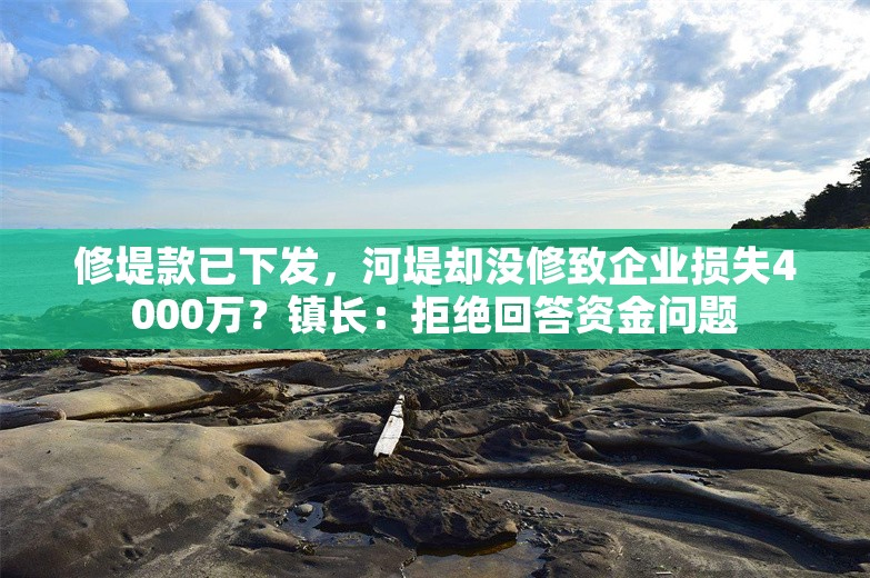 修堤款已下发，河堤却没修致企业损失4000万？镇长：拒绝回答资金问题