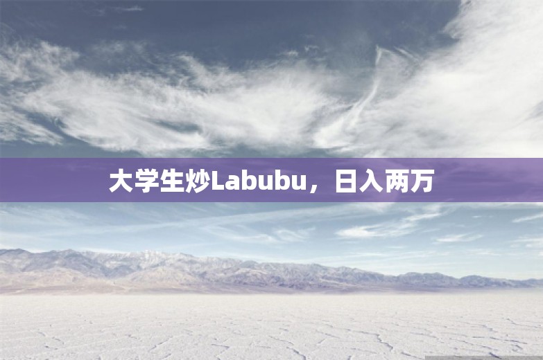 大学生炒Labubu，日入两万