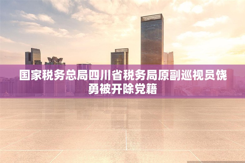 国家税务总局四川省税务局原副巡视员饶勇被开除党籍