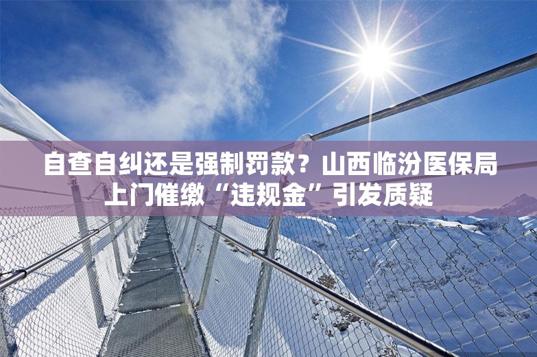 自查自纠还是强制罚款？山西临汾医保局上门催缴“违规金”引发质疑