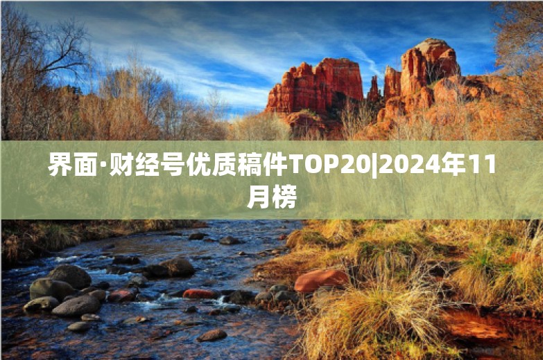 界面·财经号优质稿件TOP20|2024年11月榜