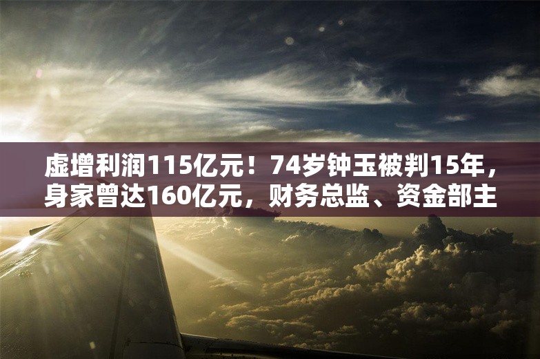 虚增利润115亿元！74岁钟玉被判15年，身家曾达160亿元，财务总监、资金部主管等多名下属也获刑