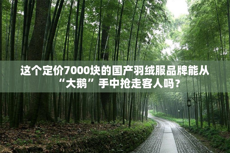 这个定价7000块的国产羽绒服品牌能从“大鹅”手中抢走客人吗？