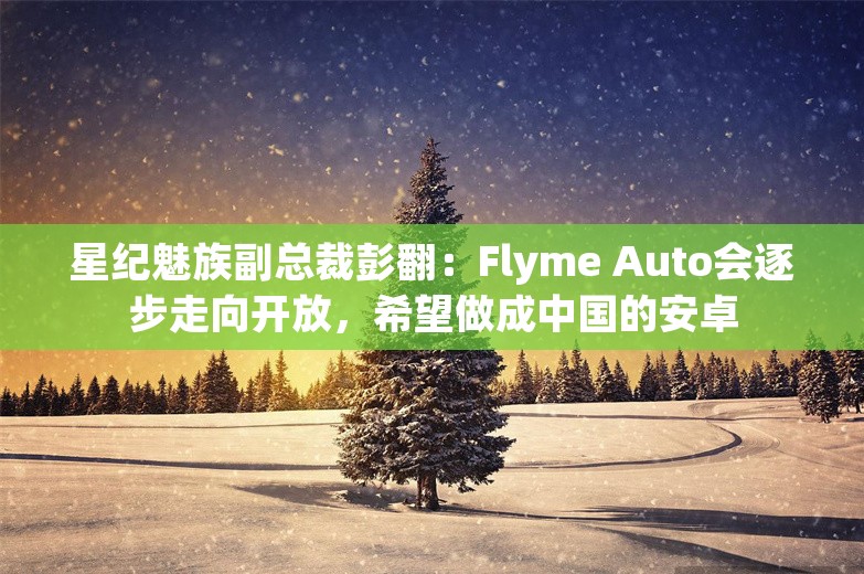 星纪魅族副总裁彭翻：Flyme Auto会逐步走向开放，希望做成中国的安卓