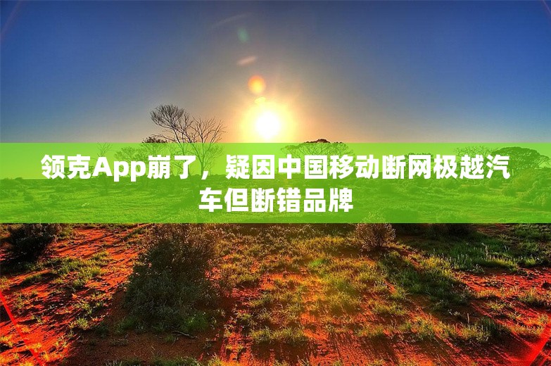 领克App崩了，疑因中国移动断网极越汽车但断错品牌