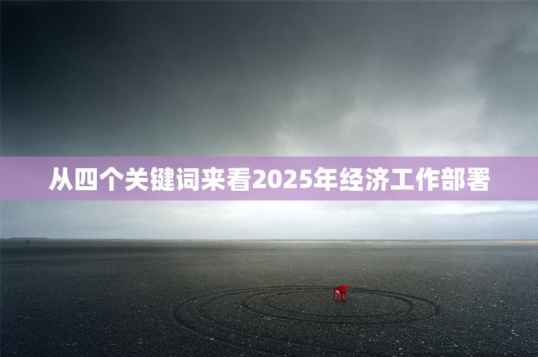 从四个关键词来看2025年经济工作部署