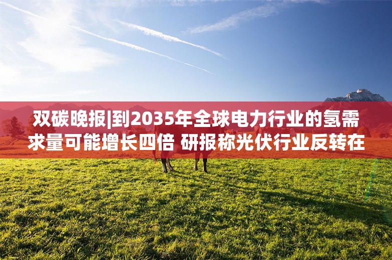 双碳晚报|到2035年全球电力行业的氢需求量可能增长四倍 研报称光伏行业反转在即