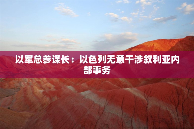 以军总参谋长：以色列无意干涉叙利亚内部事务