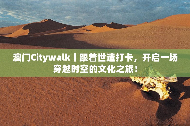 澳门Citywalk丨跟着世遗打卡，开启一场穿越时空的文化之旅！