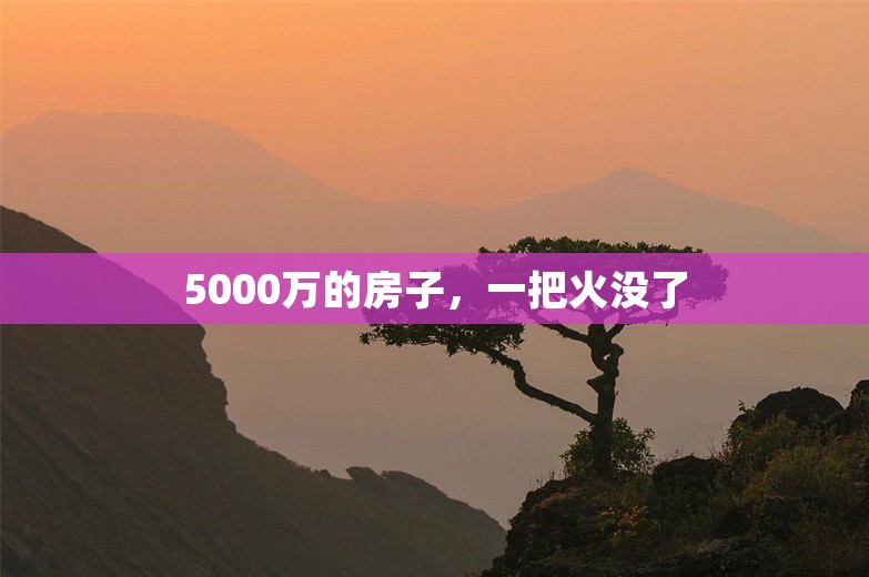 5000万的房子，一把火没了