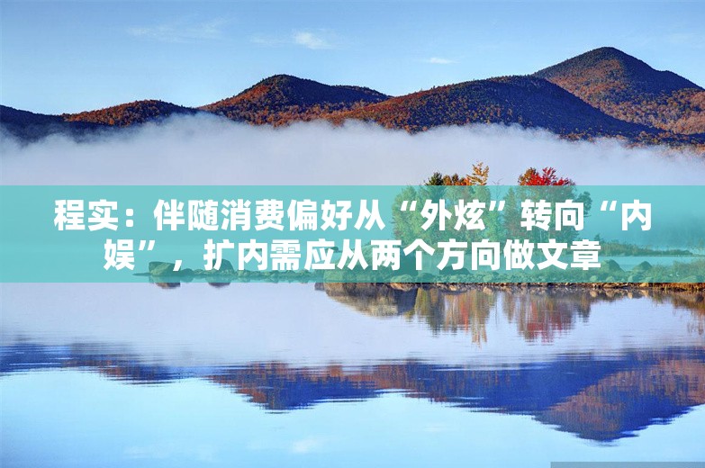 程实：伴随消费偏好从“外炫”转向“内娱”，扩内需应从两个方向做文章