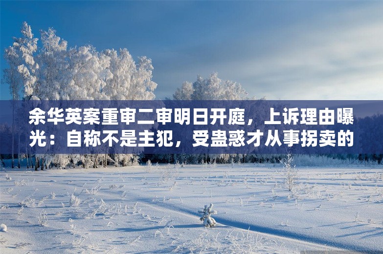 余华英案重审二审明日开庭，上诉理由曝光：自称不是主犯，受蛊惑才从事拐卖的