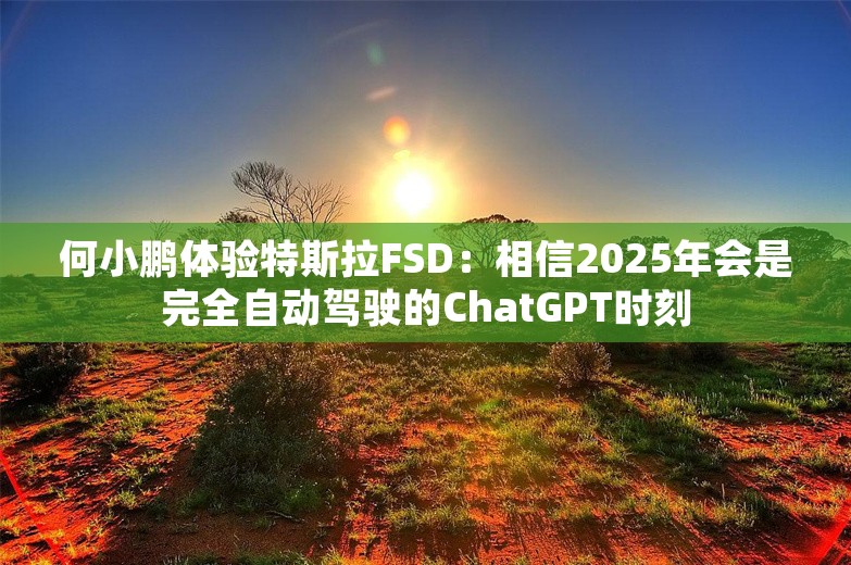 何小鹏体验特斯拉FSD：相信2025年会是完全自动驾驶的ChatGPT时刻