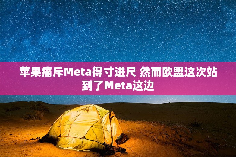 苹果痛斥Meta得寸进尺 然而欧盟这次站到了Meta这边