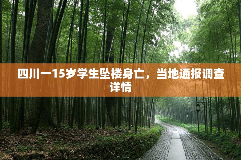 四川一15岁学生坠楼身亡，当地通报调查详情