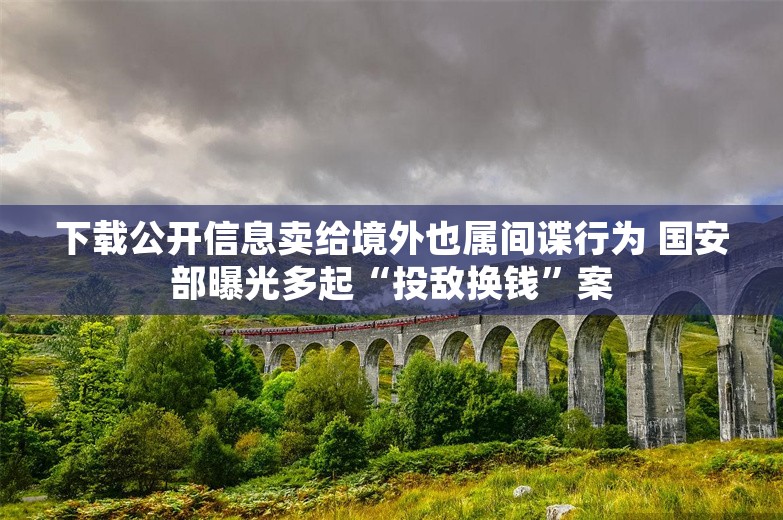 下载公开信息卖给境外也属间谍行为 国安部曝光多起“投敌换钱”案