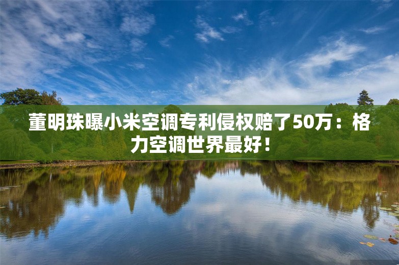 董明珠曝小米空调专利侵权赔了50万：格力空调世界最好！