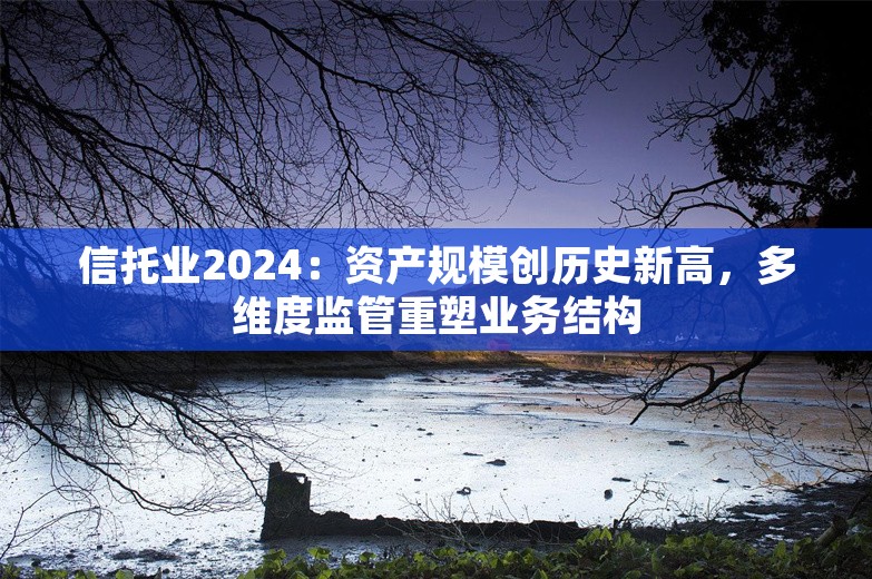 信托业2024：资产规模创历史新高，多维度监管重塑业务结构