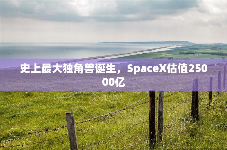 史上最大独角兽诞生，SpaceX估值25000亿