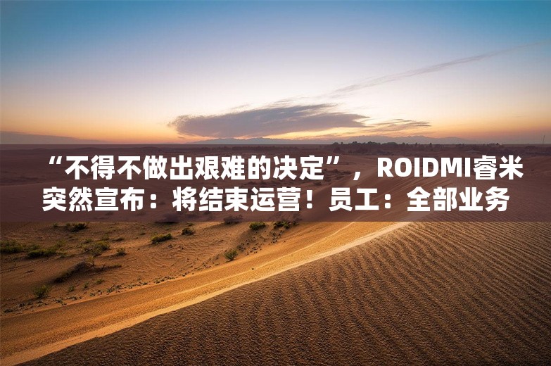 “不得不做出艰难的决定”，ROIDMI睿米突然宣布：将结束运营！员工：全部业务已停止，“公司内还有两三名员工，也马上要离职”