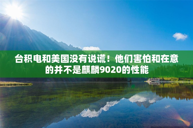 台积电和美国没有说谎！他们害怕和在意的并不是麒麟9020的性能