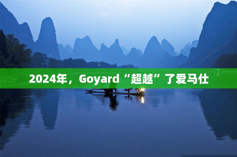 2024年，Goyard“超越”了爱马仕