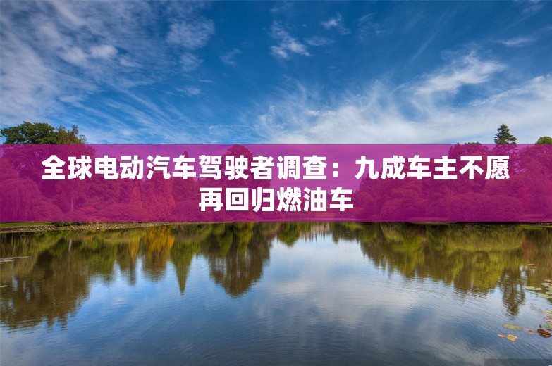 全球电动汽车驾驶者调查：九成车主不愿再回归燃油车