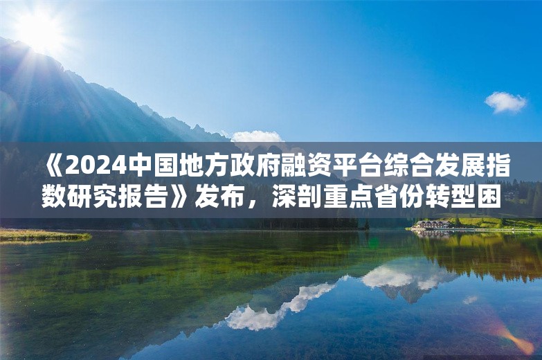 《2024中国地方政府融资平台综合发展指数研究报告》发布，深剖重点省份转型困境和市县平台突围之路