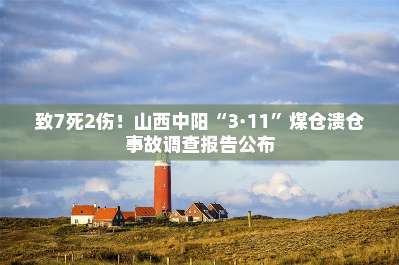 致7死2伤！山西中阳“3·11”煤仓溃仓事故调查报告公布
