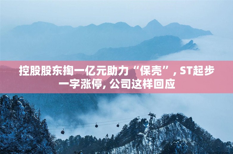 控股股东掏一亿元助力“保壳”, ST起步一字涨停, 公司这样回应