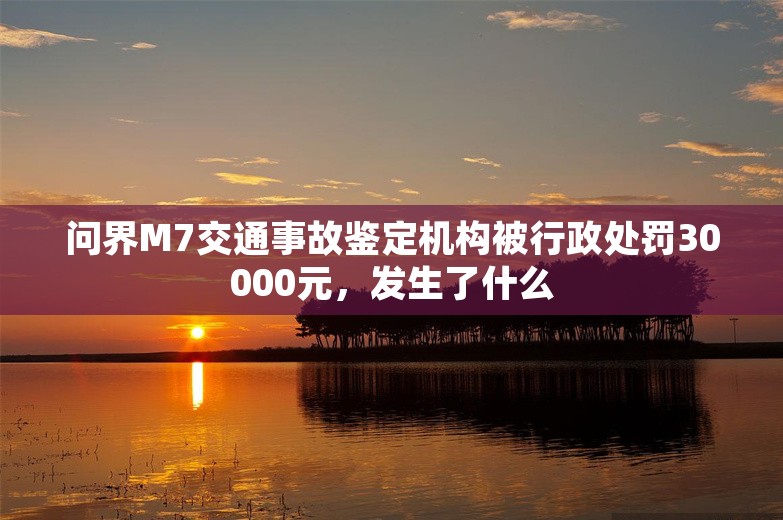 问界M7交通事故鉴定机构被行政处罚30000元，发生了什么