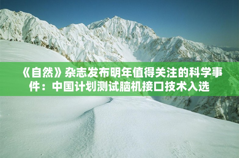 《自然》杂志发布明年值得关注的科学事件：中国计划测试脑机接口技术入选