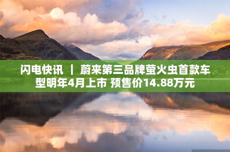 闪电快讯 ｜ 蔚来第三品牌萤火虫首款车型明年4月上市 预售价14.88万元