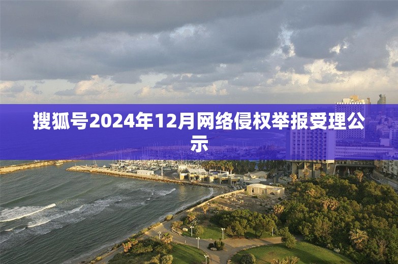 搜狐号2024年12月网络侵权举报受理公示