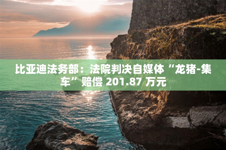 比亚迪法务部：法院判决自媒体“龙猪-集车”赔偿 201.87 万元