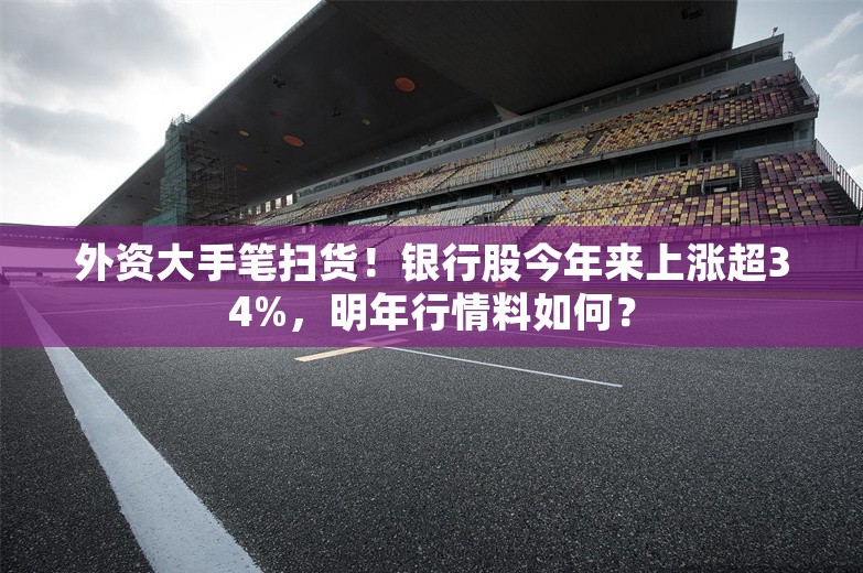 外资大手笔扫货！银行股今年来上涨超34%，明年行情料如何？