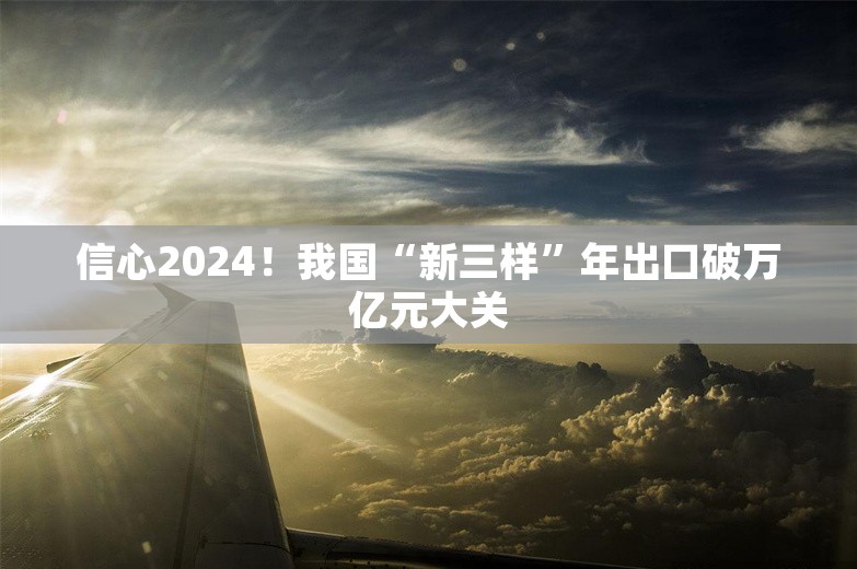 信心2024！我国“新三样”年出口破万亿元大关