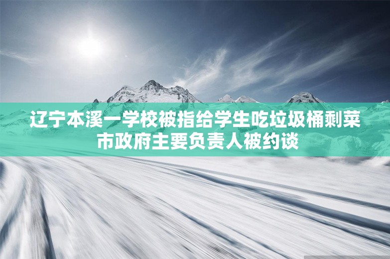 辽宁本溪一学校被指给学生吃垃圾桶剩菜 市政府主要负责人被约谈