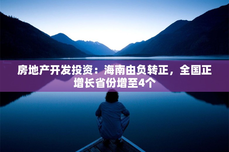 房地产开发投资：海南由负转正，全国正增长省份增至4个