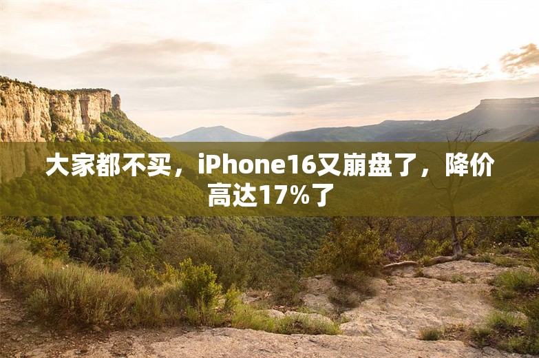 大家都不买，iPhone16又崩盘了，降价高达17%了