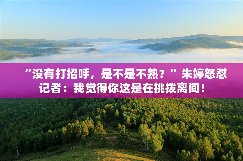 “没有打招呼，是不是不熟？”朱婷怒怼记者：我觉得你这是在挑拨离间！