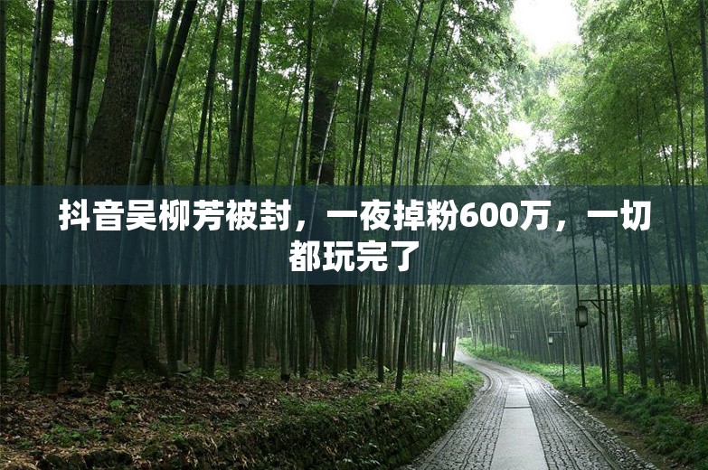 抖音吴柳芳被封，一夜掉粉600万，一切都玩完了