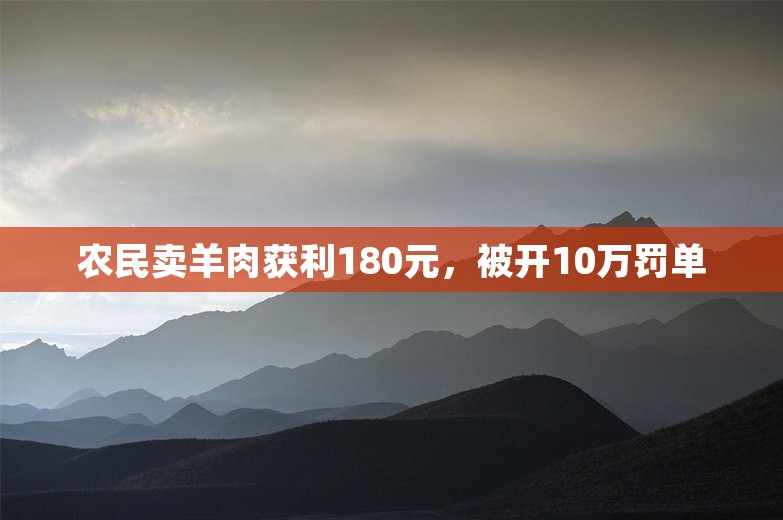 农民卖羊肉获利180元，被开10万罚单