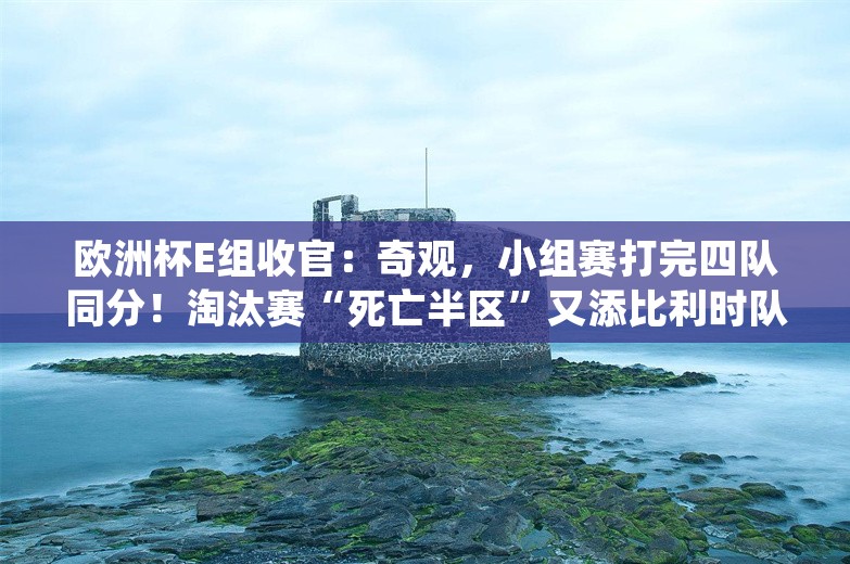 欧洲杯E组收官：奇观，小组赛打完四队同分！淘汰赛“死亡半区”又添比利时队