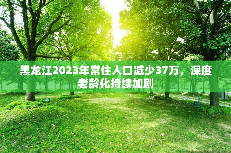 黑龙江2023年常住人口减少37万，深度老龄化持续加剧