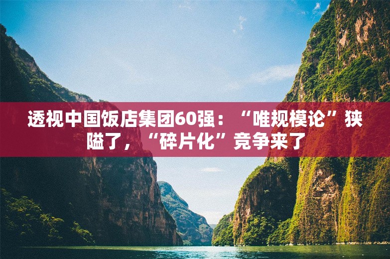 透视中国饭店集团60强：“唯规模论”狭隘了，“碎片化”竞争来了