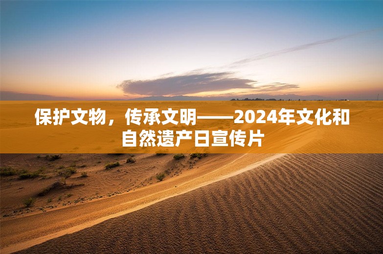 保护文物，传承文明——2024年文化和自然遗产日宣传片