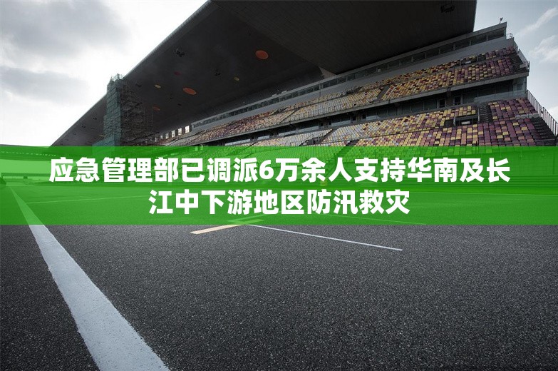 应急管理部已调派6万余人支持华南及长江中下游地区防汛救灾